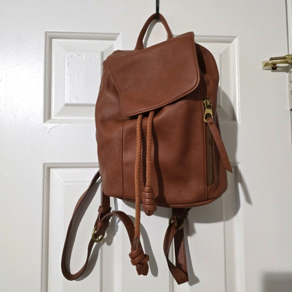 10.5” Soft Flap Mini Backpack - Cognac Universal Thread